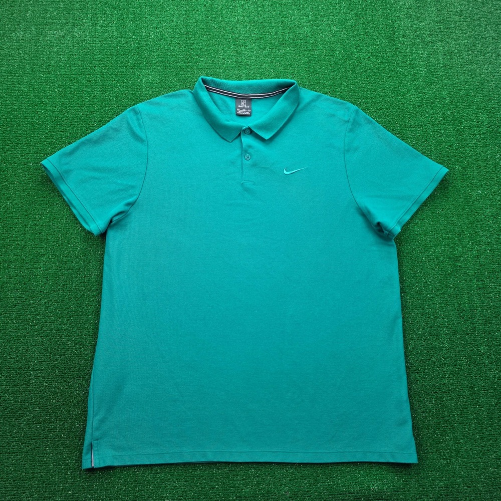 Nike Court Dri Fit Team Tennis Pique Polo Shirt‎ Mens 2XL Teal Nebula CJ0511-340